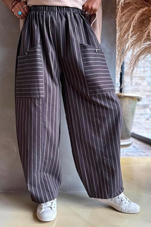 Burlington Stretch Button Pocket Barrel Pant Coffee Bean